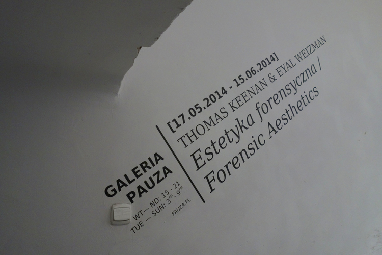 "Estetyka forensyczna", Galeria Pauza. Miesiąc Fotografii w Krakowie 2014. Program główny