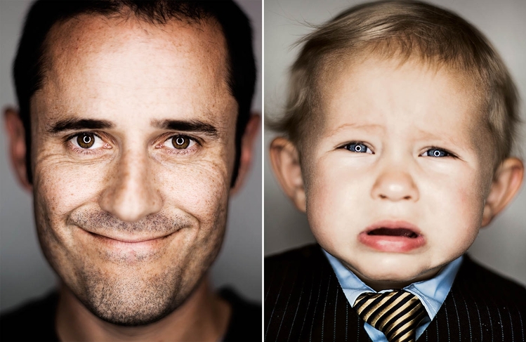 Evan Williams, współzałożyciel i były CEO Twittera, obecnie założyciel serwisu Medium oraz Isaac Hartman, aktor w reklamie "Spaces Babies" marki Kia; fot. Mark Mann