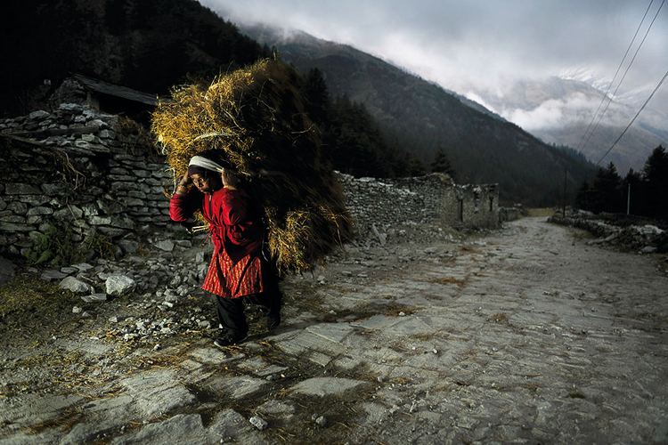 Kobieta z sianem, Himalaje 2009

"Zdjęcie wykonałem w regionie Mustang w Nepalu. Lampę ustawiłem zaraz przy murze, zdjęcie zrobiłem w momencie, gdy kobieta z ciężkim ładunkiem przechodziła tuż obok".