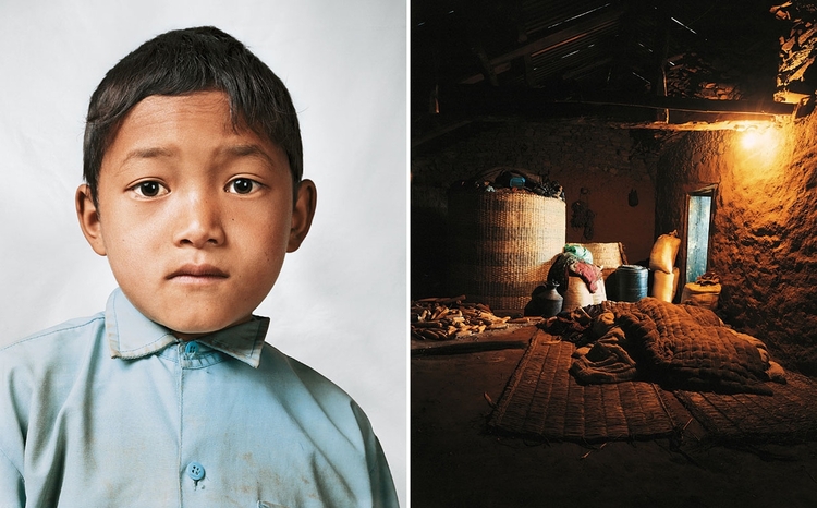 Bikram, 9 lat, Melamchi, Nepal; z cyklu "Where Children Sleep", fot. James Mollison