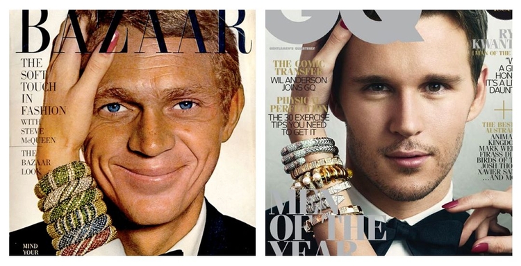 Po lewej: Steve McQueen na okładce Harper’s Bazaar, fot. Richard Avedon (1965 r.)



Po prawej: Ryan Kwanten w australijskim GQ, fot. David Slijper (2010 r.)